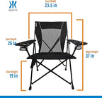 Kijaro Foldable Camping Chair, Vik Black, Polyester, Mesh, Steel, Portable, Durable, Unisex - Image 3