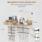 VINAEMO Jewelry Organizer Hanging Wall Mounted Jewelry Holder - Image 5
