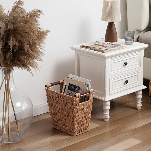 GRANNY SAYS Bathroom Wastebasket, Caramel Orange Woven Trash Can - Image 8