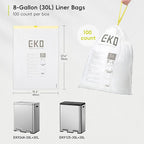 EKO 8 Gallon / 30.3 Liter, Extra-Strong Unscented Garbage Bags, Easy-Dispense - Image 5
