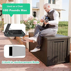 200 Gallon Outdoor Deck Box, Lockable Waterproof Outdoor Storage Boxes For Garden Tools,Indoor Cushions,Accessories Outside Storage Resin Weatherproof Container(Black) - Image 2