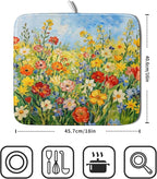 Spring Summer Floral Dish Drying Mat - Image 2
