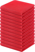 Kitinjoy 100% Cotton Kitchen Dish Cloths, 12 Pack Waffle Weave Ultra Soft by Kitinjoy