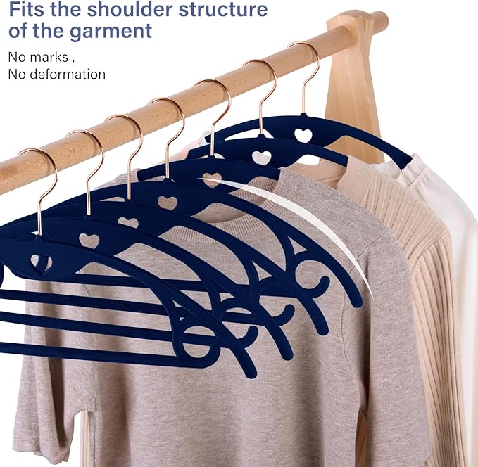 IEOKE Velvet Hangers 50 Pack: Felt Clothes Hangers Heavy Duty Shirt Sweater - Image 5