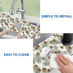 Abstract Pine Cones Sink Faucet Absorbing Mat Splash Guard Behind Faucet Sink - Image 5
