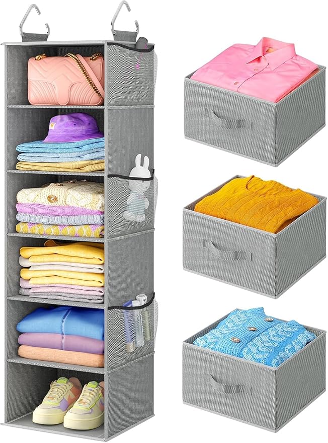 Pipishell Hanging Closet Organizer 6-Shelf, Hanging Shelves - Image 8