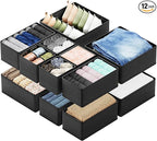 SpaceAid Drawer Organizer Clothes, 12 Pack Dresser Organizer Bins by SpaceAid