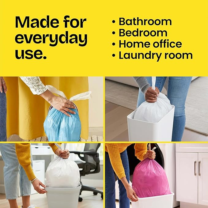 Glad Medium Trash Bags, 8 Gallon, Lemon Fresh Bleach Garbage Bags, Resists - Image 5