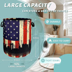 American Flag Laundry Hamper Colorful Retro Flag Laundry Basket - Image 2