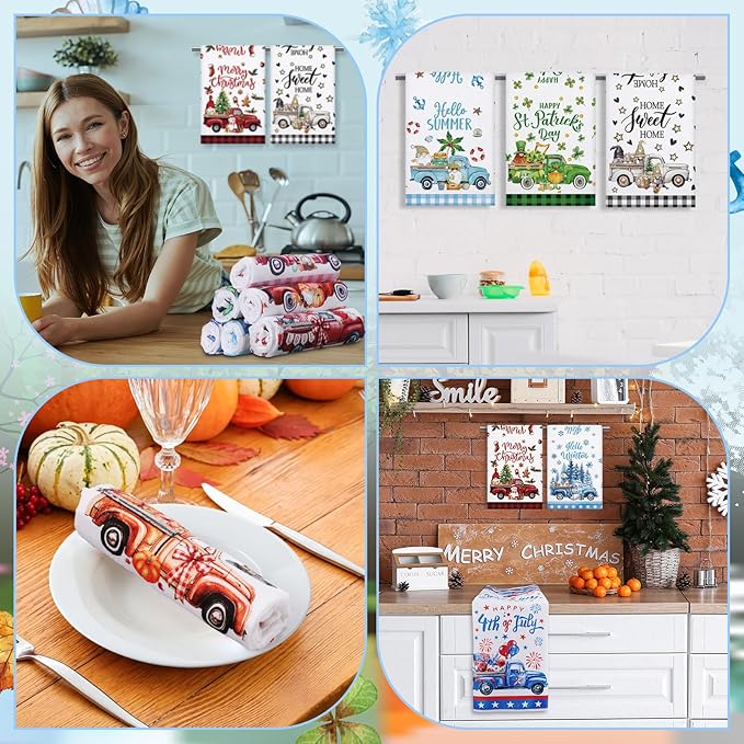 12 Pcs Seasonal Kitchen Towels Set - Image 6