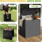 35 Gallon Resin Deck Box with Lockable Latch, Waterproof UV-Resistant Multi-Purpose Outdoor Storage for Patio Cushions, Garden Tools & Package Storage, Black - Image 6