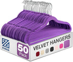 ZOBER Purple Velvet Hangers 50 Pack by ZOBER