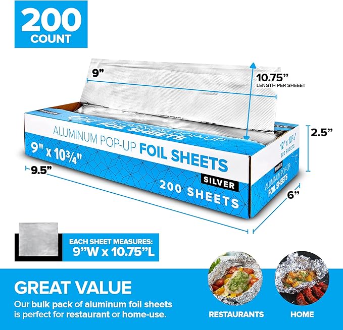 200 Count Pre-Cut Deli Aluminum Foil - Image 2