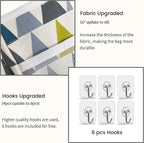 2pcs Large Wall Hanging Organizer Bag, Linen Fabric Door Hanging Storage Baskets - Image 4