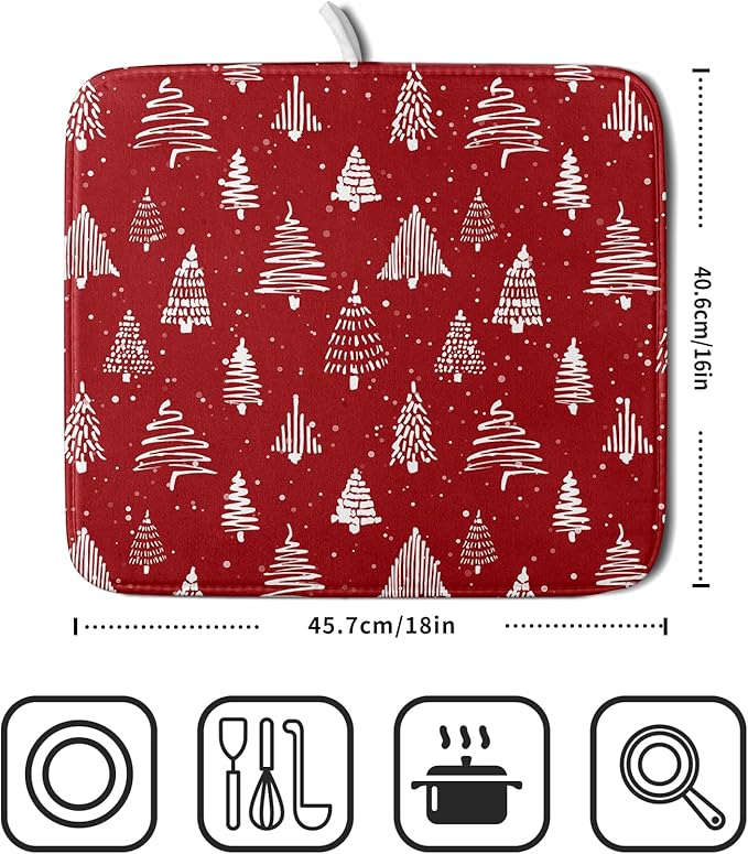 Christmas Dish Drying Mat 16 x 18 Inch - Image 2