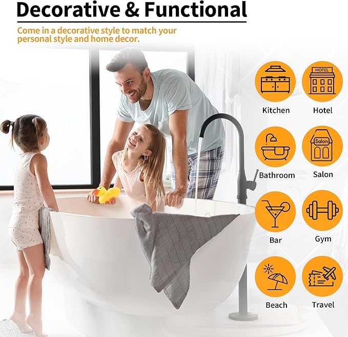 HOMERHYME Hand Towels for Bathroom, 24 Pack 25''*15'' Microfiber Grey Bath Hand - Image 6