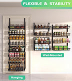 Over The Door Pantry Organizer, Wall Mount Spice Rack, Pantry Hanging Storage - Image 4