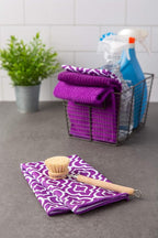 DII Cleaning Collection Multi-Purpose Microfiber, Eggplant Lattice, Dishtowel - Image 5