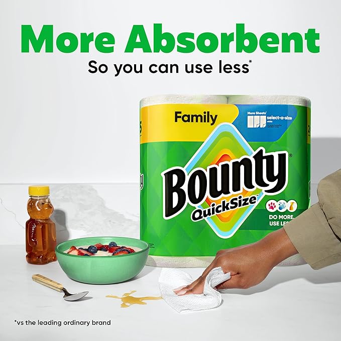 Bounty Paper Towels Quick Size, 16 Family Rolls = 40 Regular Rolls - Image 4