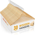 HOUSE DAY Slim Wooden Hangers 30 Pack, Solid Wood Hanger by HOUSEDAY