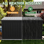 Devoko 260 Gallon Double-Wall Deck Box with Divider, Side Handles, Resin Outdoor Large Storage Box Waterproof and Lockable for Patio Furniture, Garden, Pool (Black, 260 Gallon) - Image 5