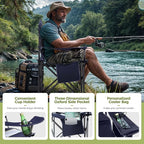 ALPHA CAMP Heavy Duty Camping Chair 500LBS Capacity, Oversized Folding Chair for Heavy People, Padded Portable Outdoor Chair with Cooler Bag & Cup Holder for Camping, Fishing, Beach - Image 7