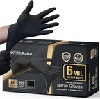 FifthPulse 6 Mil Black Nitrile Gloves, Heavy Duty Mechanic and Food Grade Glove by FifthPulse