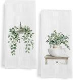 Sage Green Eucalyptus Hand Towels by Unknown