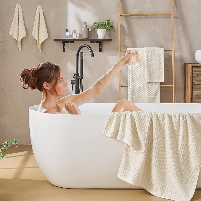 Simple&Opulence 6 Piece Luxury Towel Set, 100% Cotton Bathroom Towels - Image 2