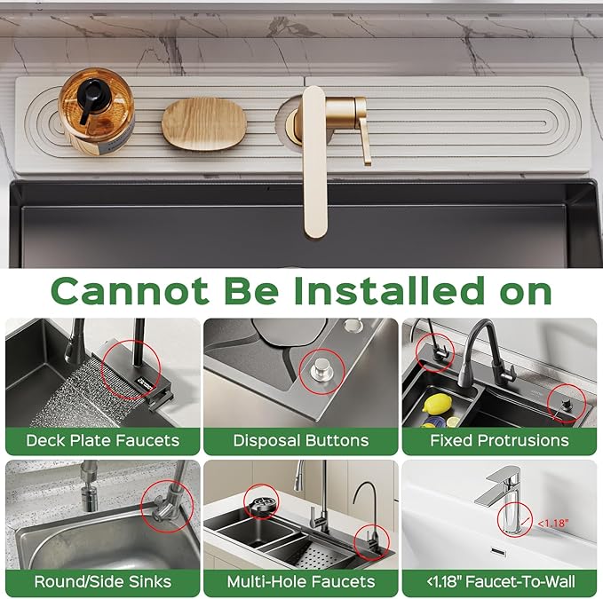23.6 Inch Stone Faucet Mat for Kitchen Sink Splash Guard - Image 4