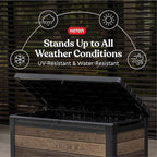 Keter Walnut 100 Gallon Resin Deck Box-Organization and Storage for Patio Furniture Outdoor Cushions, Throw Pillows, Garden Tools and Pool Toys - Image 3