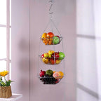 3-Tier Wire Fruit Hanging Basket 2 Packs, non-Punching Wall Hanging Storage - Image 9
