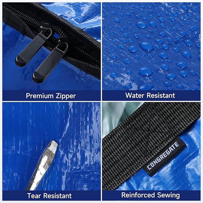 CONGREGATE 8-Pack Heavy Duty Blue Moving Bags - Image 7