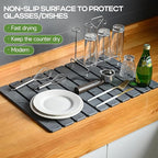 Large Stone Drying Mat for Kitchen Counter, Quick Drying Mat, Glasses and - Image 2