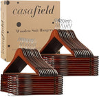 Casafield - 40 Walnut Wooden Suit Hangers - Premium Lotus Wood - Image 6