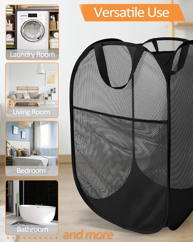 Durable Collapsible Laundry Baskets, Upgrade Foldable Pop Up Hamper - Image 7
