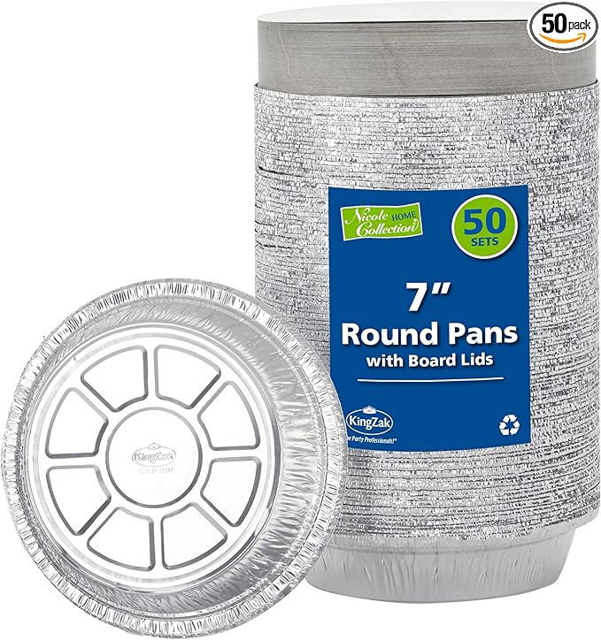 Nicole Home Collection Aluminum Pans 7” Round Disposable Foil Pans by NicoleHomeCollection