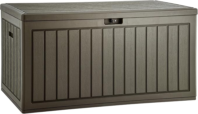 YITAHOME 90 Gallon Large Deck Box with Side Handles, Outdoor Double-Wall Storage for Patio Furniture Cushions, Garden Pool Accessories, Waterproof & Lockable by YITAHOME