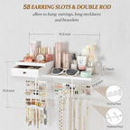 VINAEMO Jewelry Organizer Hanging Wall Mounted Jewelry Holder - Image 3