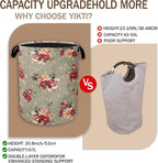 Red Rose Flowers Laundry Hamper, Vintage Floral Clothes Hamper - Image 3
