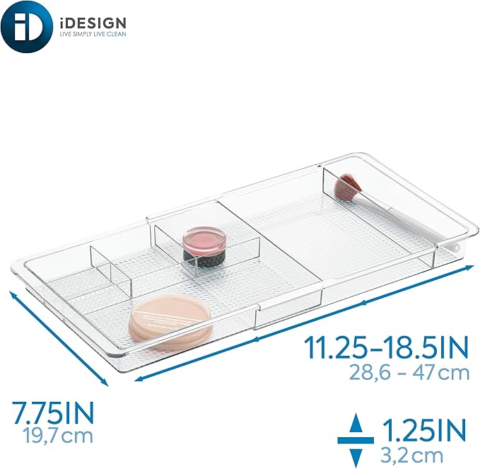iDesign Expandable Vanity Drawer Organizer, The Clarity Collection – 11.25” to - Image 5