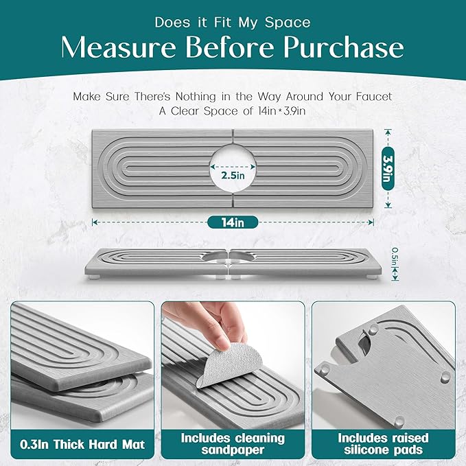 Diatomite Kitchen Faucet Mat - Image 2