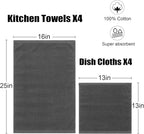 100% Cotton Kitchen Towels and Dishcloths Set - Image 3