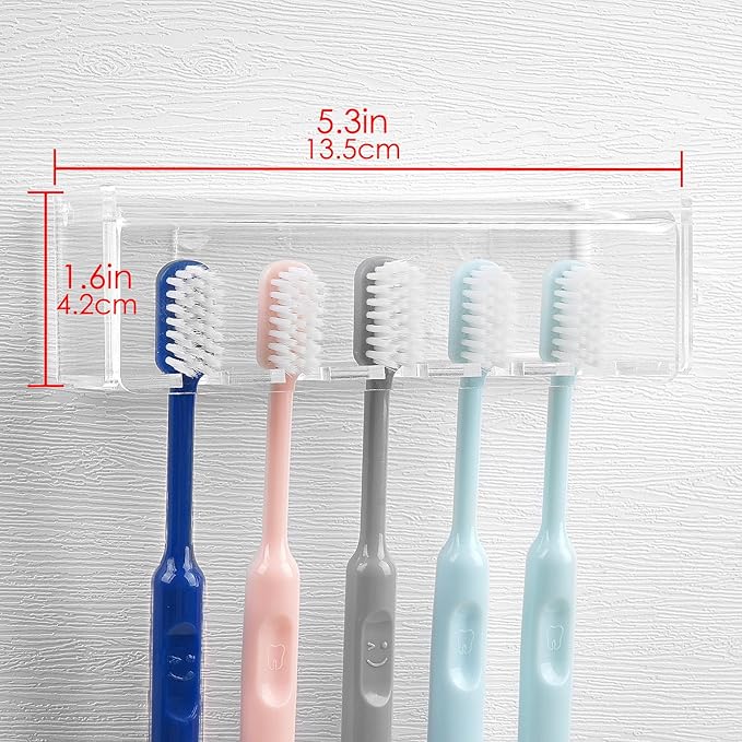 5 Slots Wall Mount Toothbrush Holder - Image 2