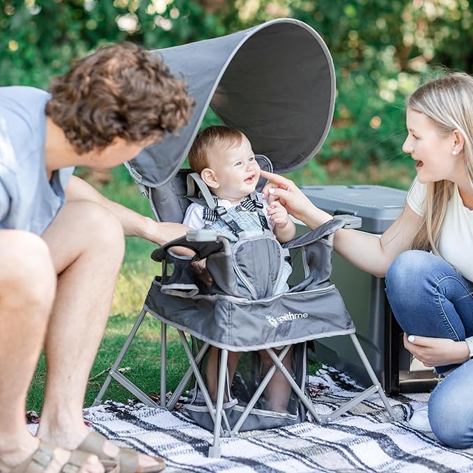 Baby Delight Go with Me Venture Portable Chair | Indoor and Outdoor | Sun Canopy | 3 Child Growth Stages | Grey - Image 7