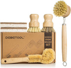 6 Piece Bamboo Dish Brush Set by DEBETOOL