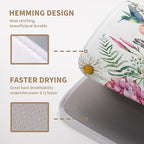 Spring Floral Birds Dish Drying Mat Summer Butterfly Flowers Kitchen Dish - Image 3