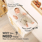 2-Pack Waterproof Changing Pad Covers Boy, Girl – 32x16 Soft Cotton Baby - Image 2