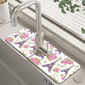 Romantic Eiffel Tower Roses Kitchen Sink Splash Guard Mat Absorbent Fast Drying by Unknown