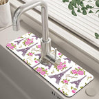 Romantic Eiffel Tower Roses Kitchen Sink Splash Guard Mat Absorbent Fast Drying by Unknown